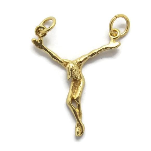 Olympic Christ Little Pendant 14k Yellow Gold!!